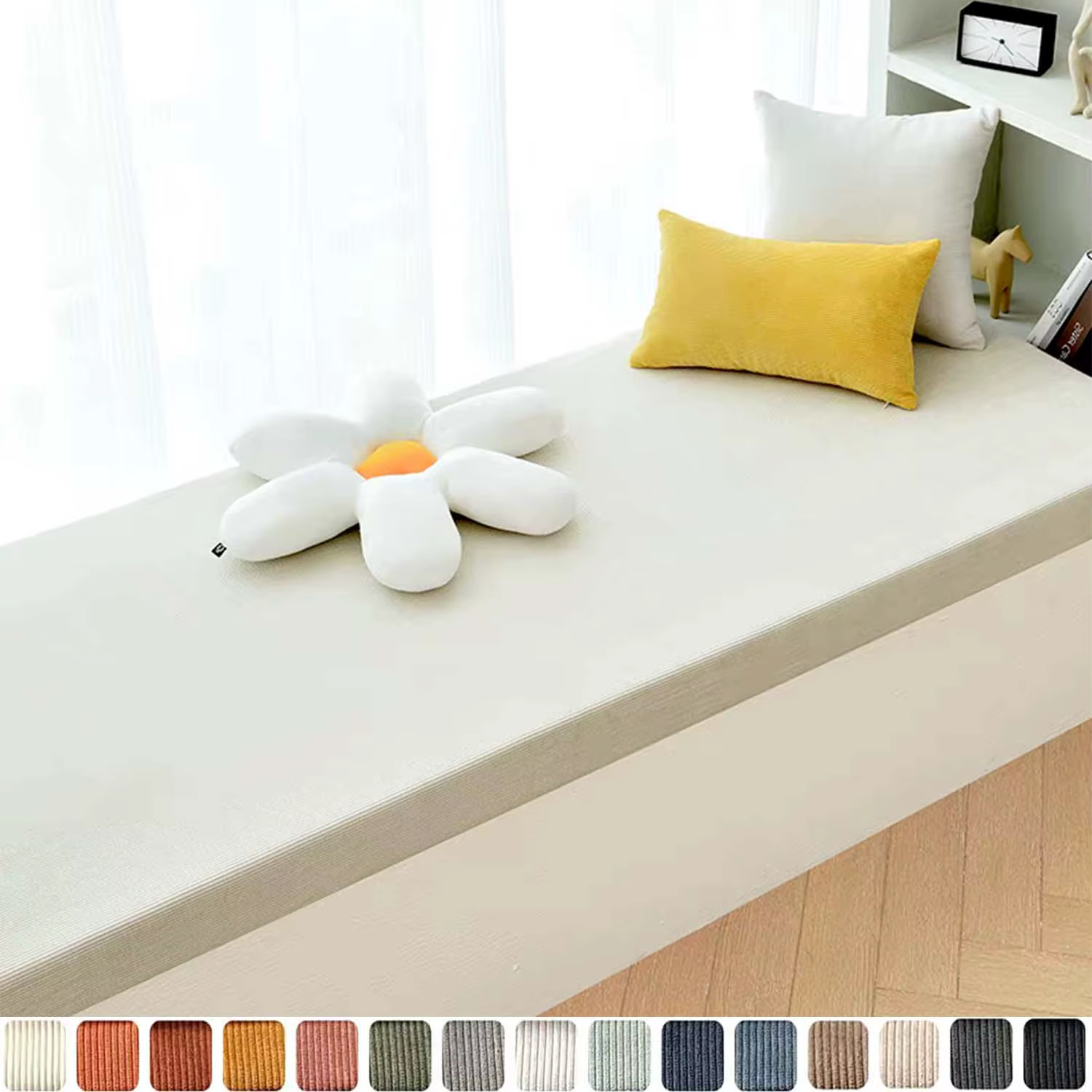 Coussin de meubles de patio en velours côtelé avec fermeture éclair, coussins de siège, coussin de s