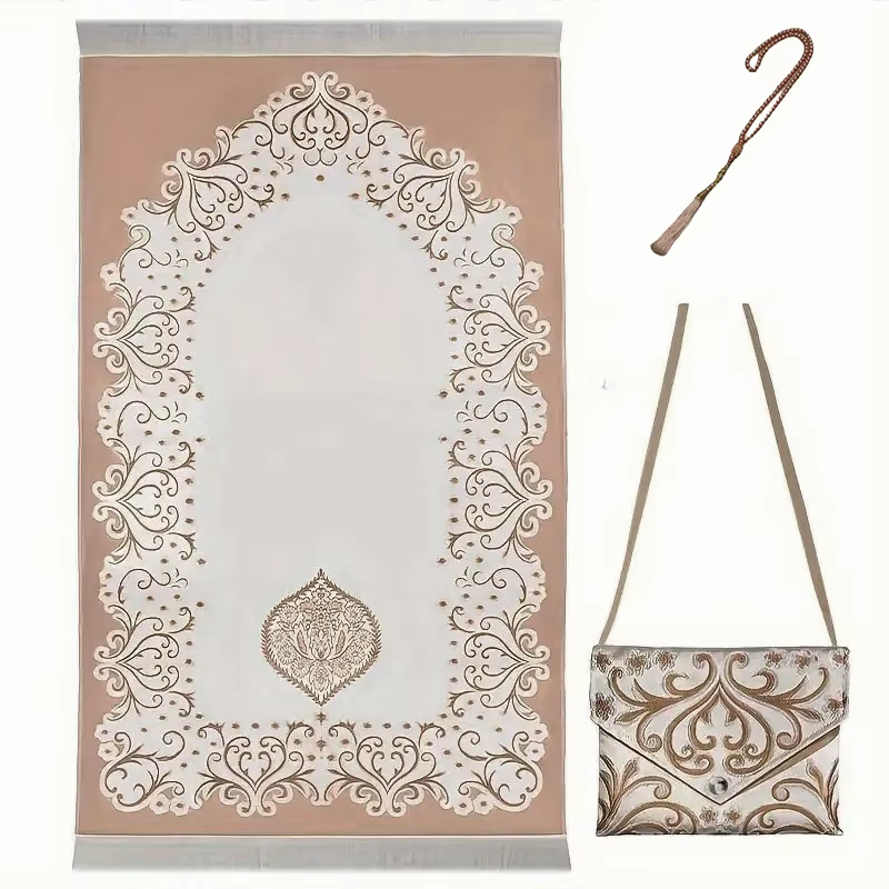 Tapis de prière islamique portable, fournitures de annulé inage du Moyen-Orient, ensemble de polymèr