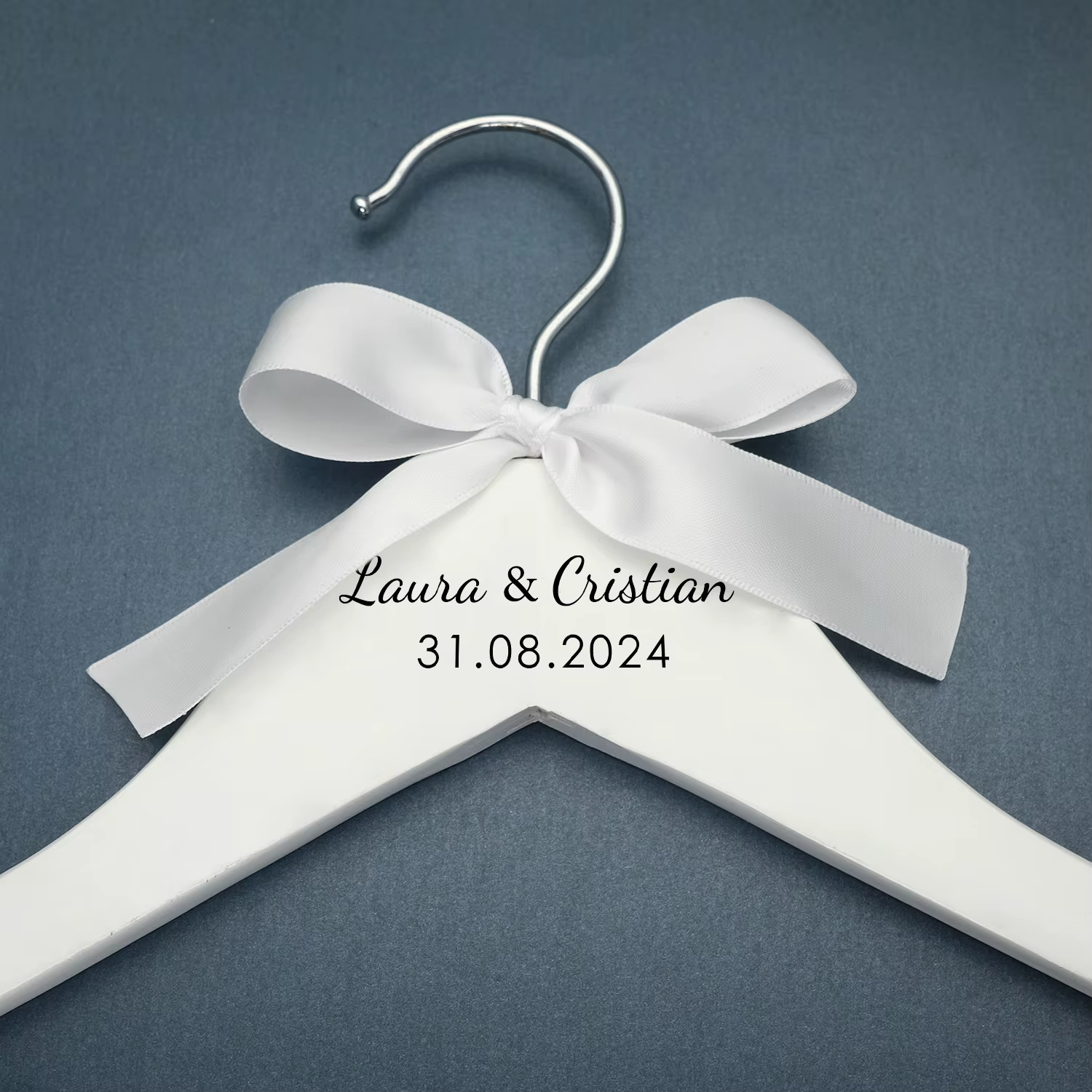 Cintre de mariage personnalisé, cintre de robe de mariée personnalisé, cintre de marié, noms et date