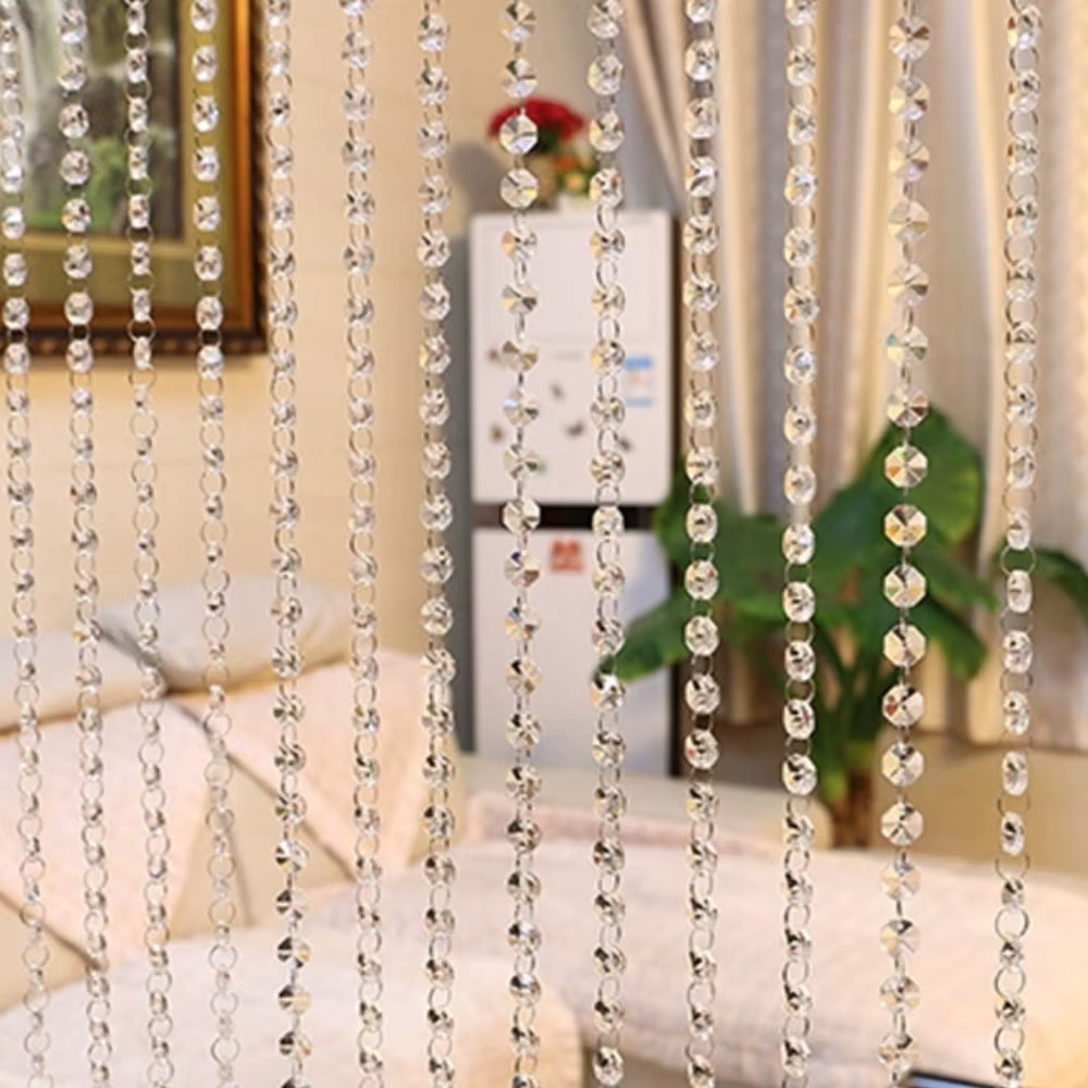 Rideau de perles de verre cristal pour la décoration intérieure de la maison, toile de fond de maria