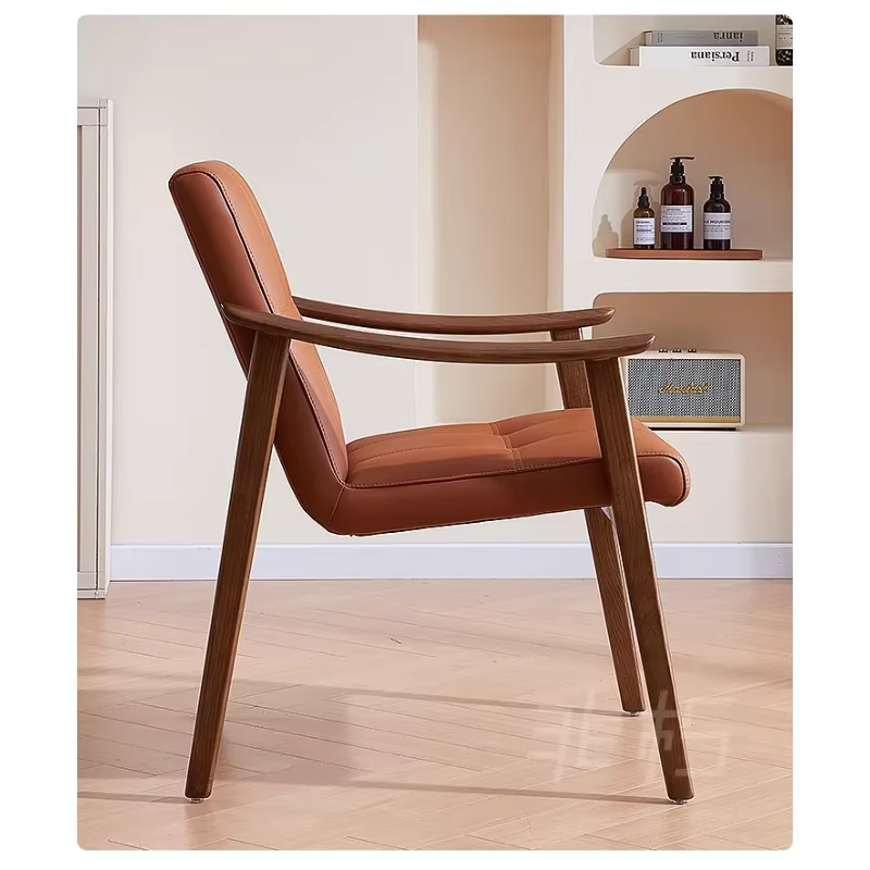 Chaise de salle à manger en bois massif style crème, chaise en bois de frêne style antique, chaise d