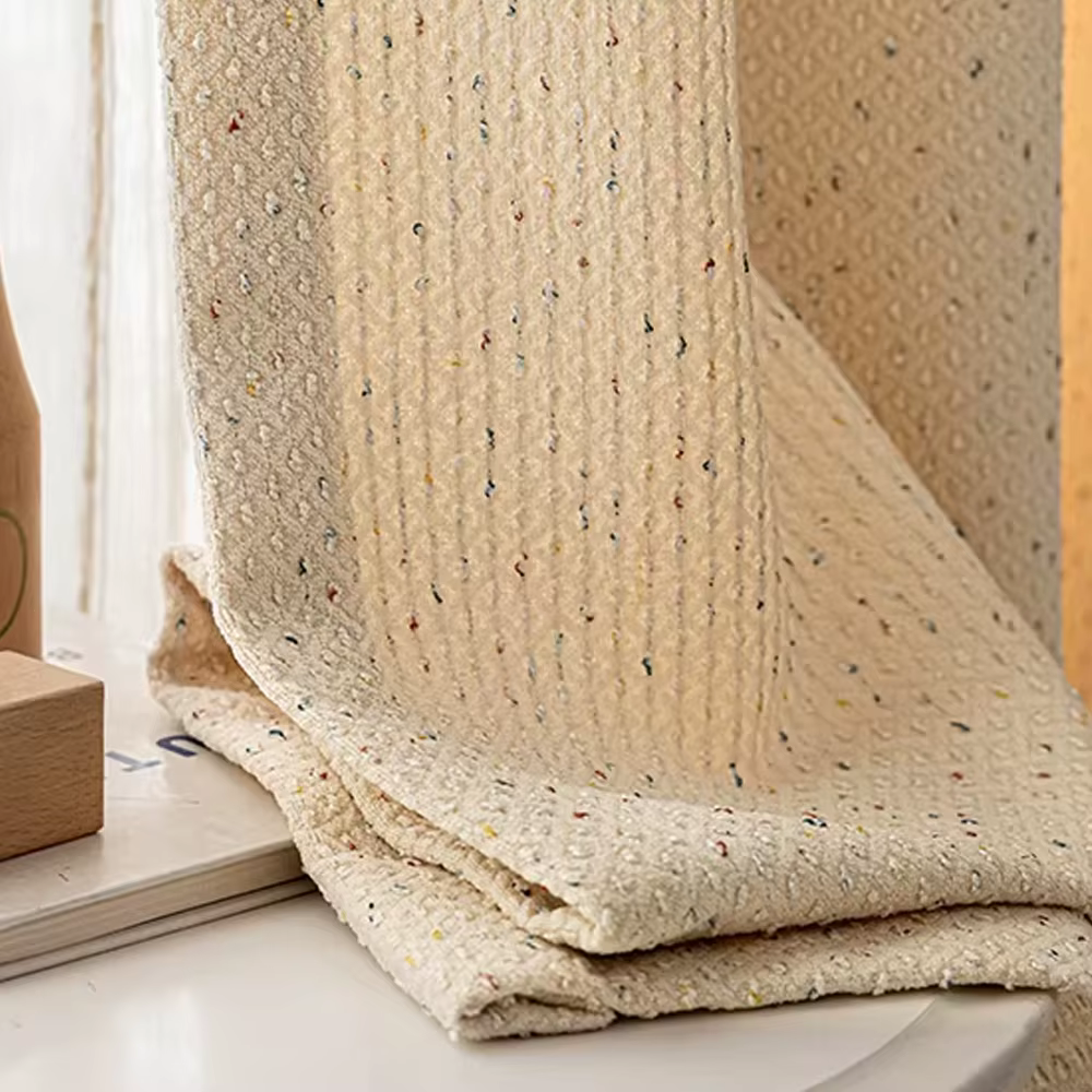 Rideau tendance en mélange coton-lin, style vintage crème français, idéal pour salon et chambre, occ