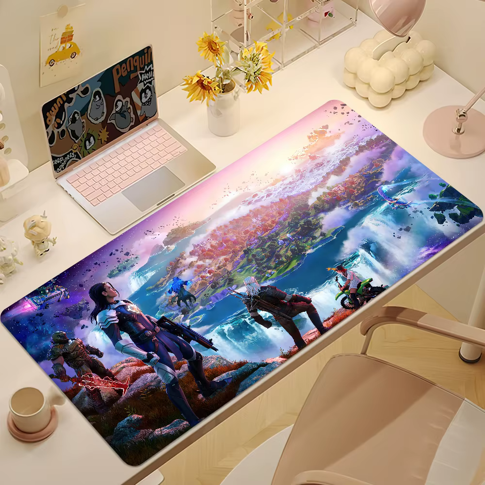 Tapis de souris F-FORTNITE Cool Game, antidérapant, épaissi, grand format, avec bordure cousue, pour