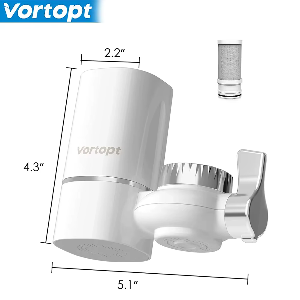 Filtre à eau pour robinet Vortopt certifié NSF, purificateur d'eau du robinet T1 avec 5 cartouches d