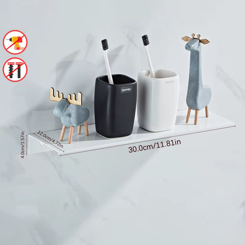 Accessoires de salle de bain  Espace Aluminium  Noir  Étagères de salle de bain  Cuisine  Étagère mu