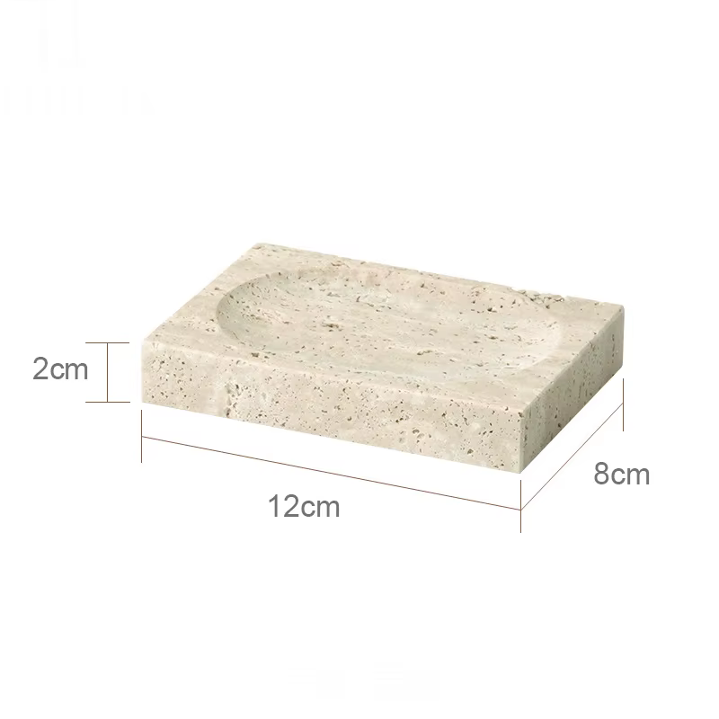 Ensemble de salle de bain en travertin Beige, distributeur de savon en marbre naturel, diffuseur de 