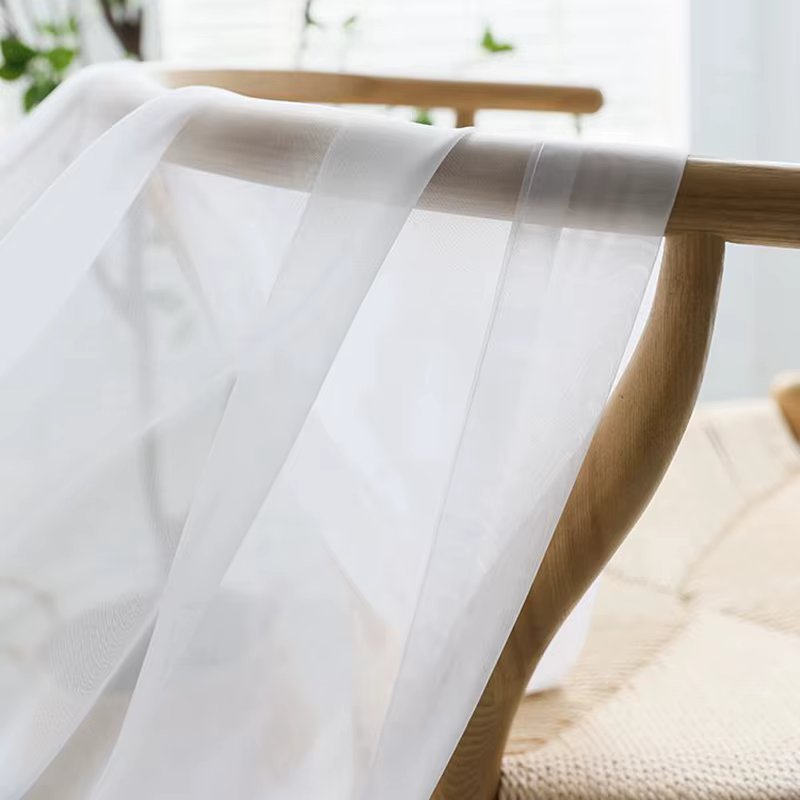 Rideaux Blancs Modernes Unicolores Transparents pour Salon, Chambre, Balcon, Stores de Fenêtre Trans