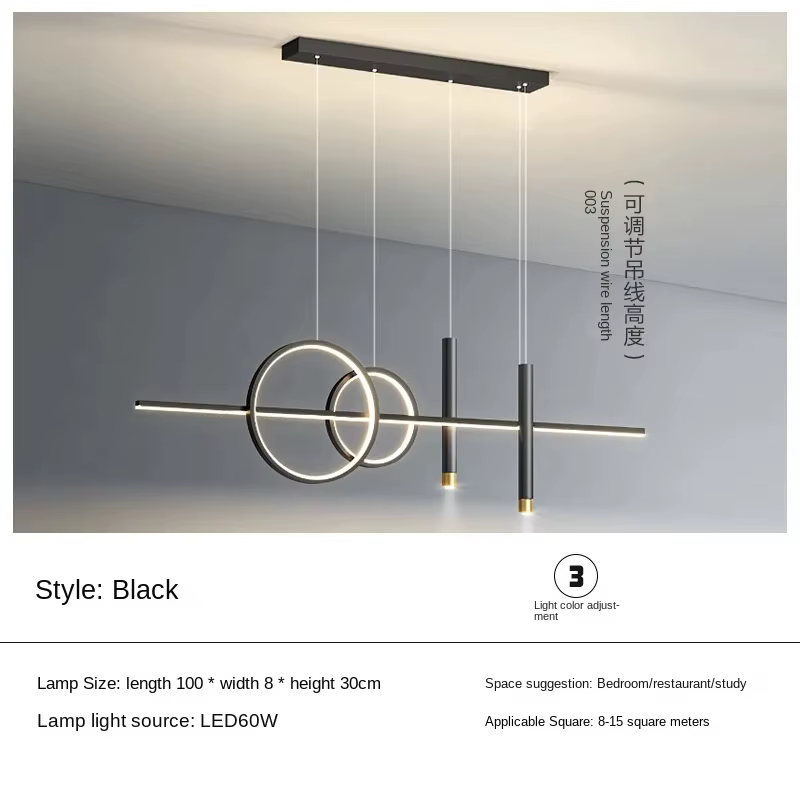 Moderne salle à manger suspension lampe nordique LED plafond lustre lumière luxe minimaliste Restaur