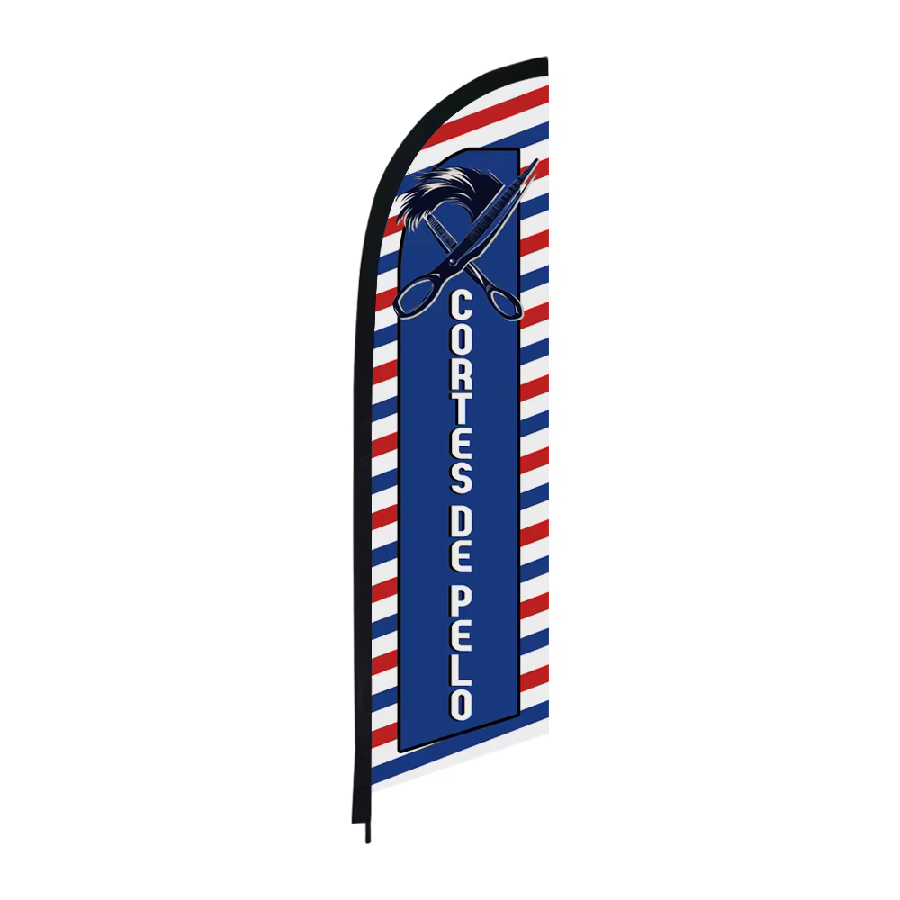Drapeau plume de coiffeur « Haircut » sans mât, drapeau de plage, enseigne publicitaire personnalisé