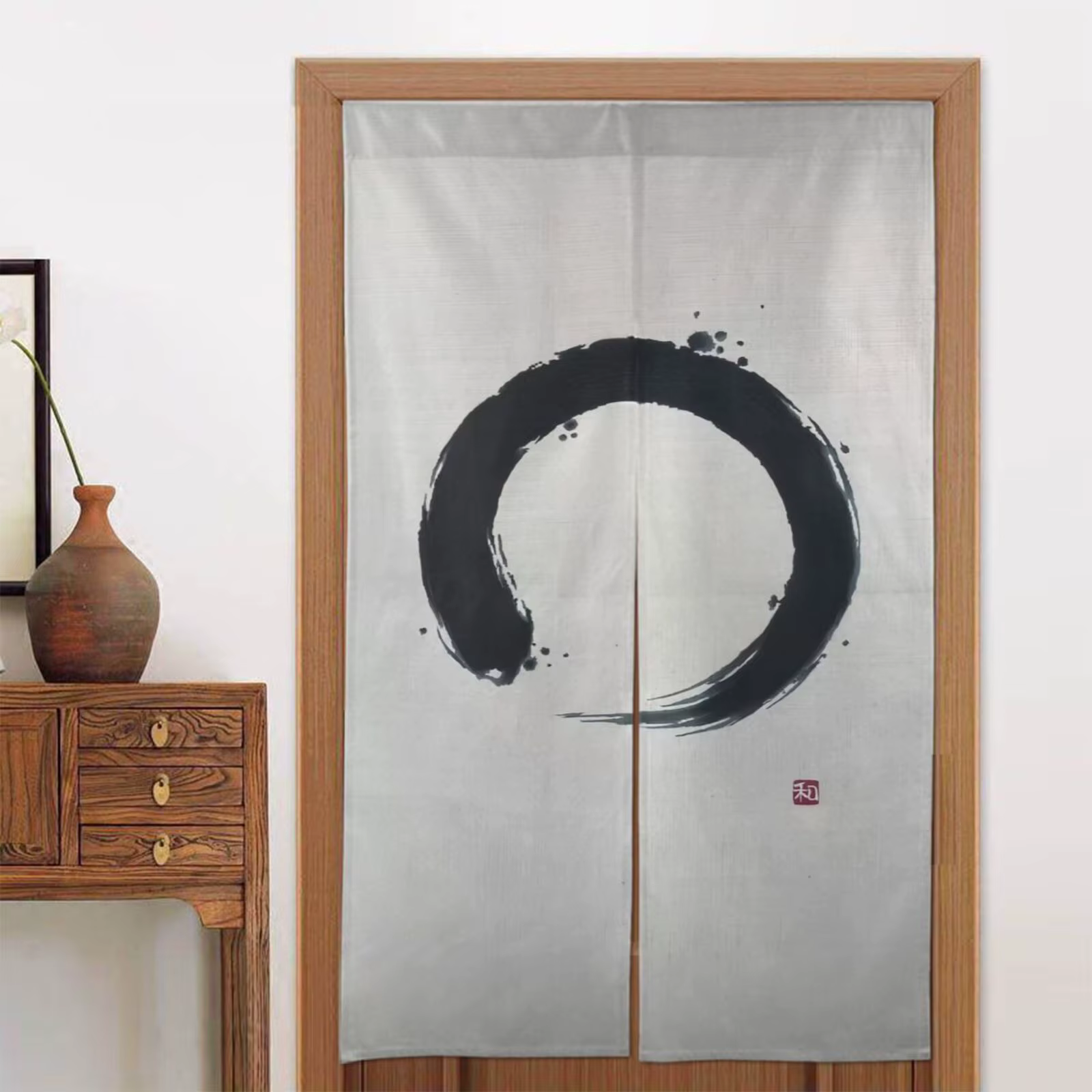 Rideau de séparation de pièce japonais, Motifs floraux et culturels, lavable en machine – pour entré