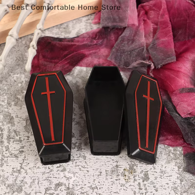 Pack de 2 boîtes miniatures en forme de cercueil, accessoires de farces pour fête d'Halloween