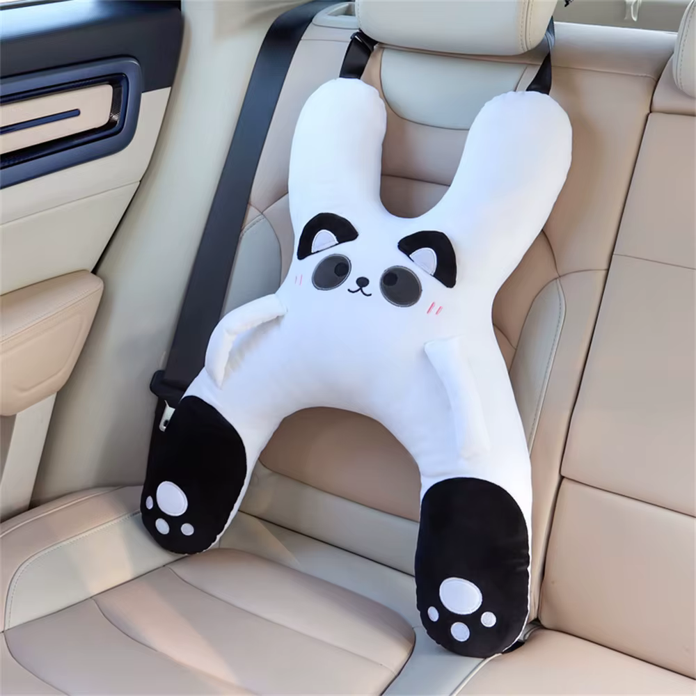 Coussin de nuque pour enfant avec ceinture de sécurité, motif dessin animé mignon, confortable et re