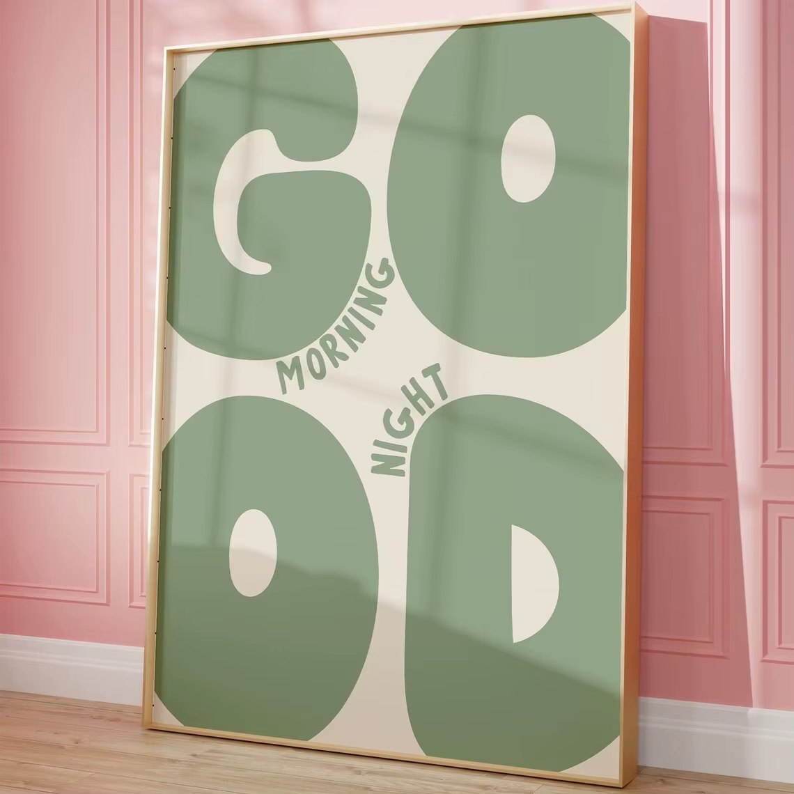Impression sur toile de citation moderne « Bonjour et bonne nuit », art mural, affiche, image pour s