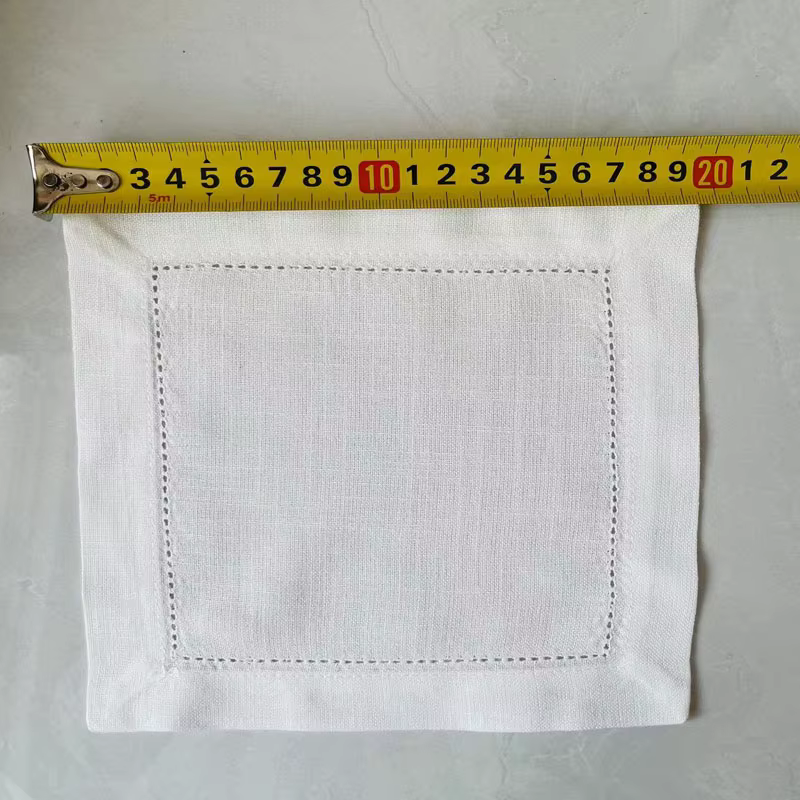 12 serviettes de table en tissu blanc pour mariage, fête, dîner, restaurant, maison, en coton et lin