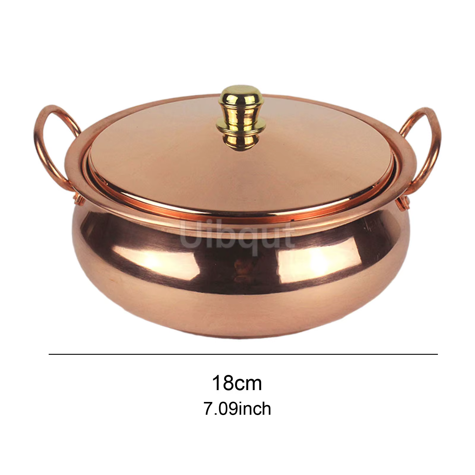 Marmite en cuivre pur 18cm/20cm/22cm/24cm, marmite de cuisson binaurale faite à la main, Compatible 