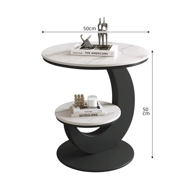 Table basse ovale en marbre pour salon, petit espace, luxe italien, design moderne minimaliste, géom