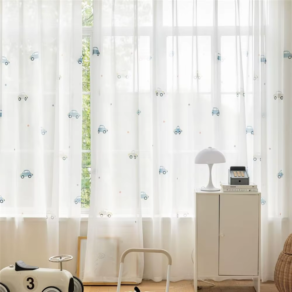 Rideaux à motif de voitures mignonnes pour chambre d'enfant, rideaux assombrissants pour enfants, po