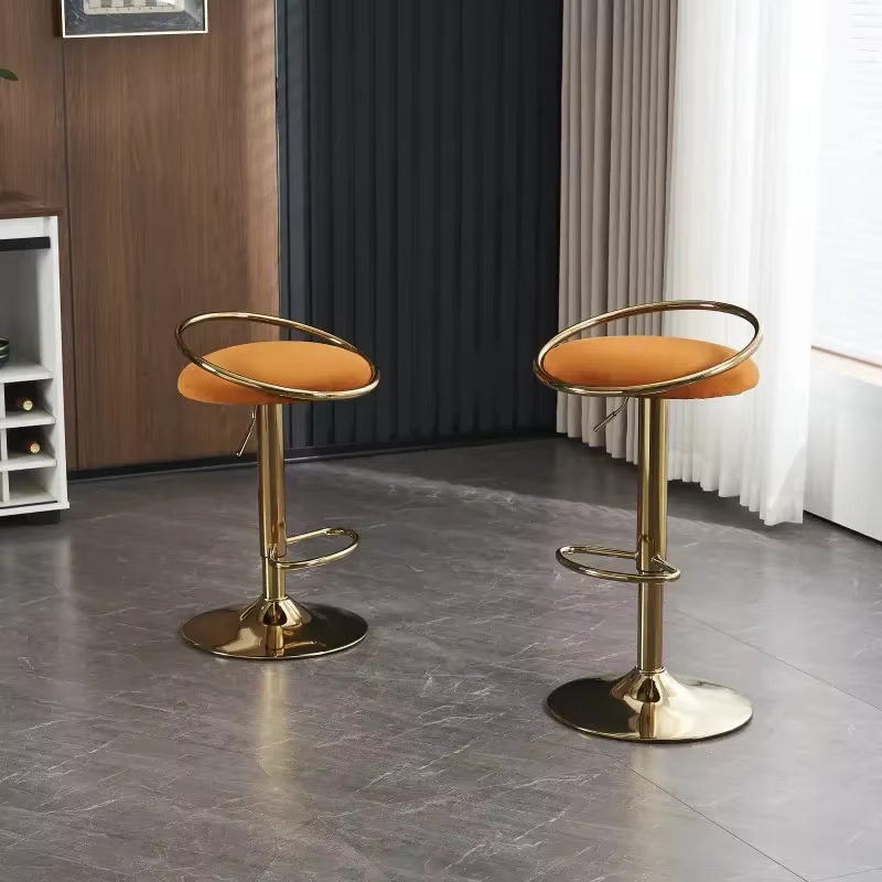 Pour tabourets de bar lot de 2 comptoir réglable en hauteur velours rembourré 360 °   Chaises de bar