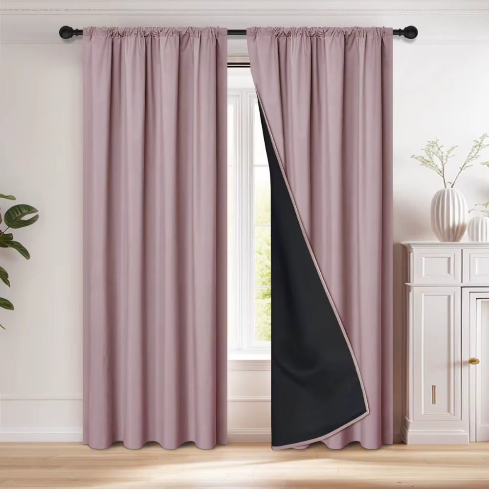 Rideau occultant pare-soleil avec passe-tringle, lavable, 100 x 200 cm, facile à installer pour cham