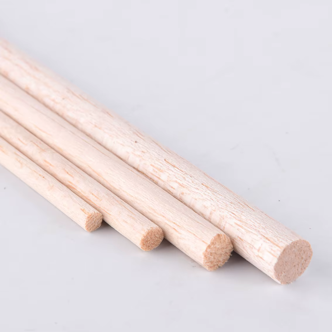Tiges en bois clair, diamètre 5-10mm, bandes rondes en bois massif, longueur 200mm 250mm, matériel d