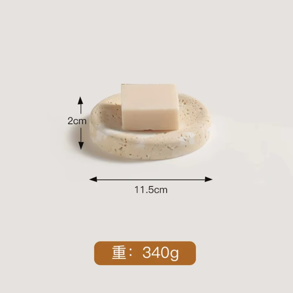 Distributeur de liquide pour salle de bain en résine de marbre travertin jaune naturel, distributeur