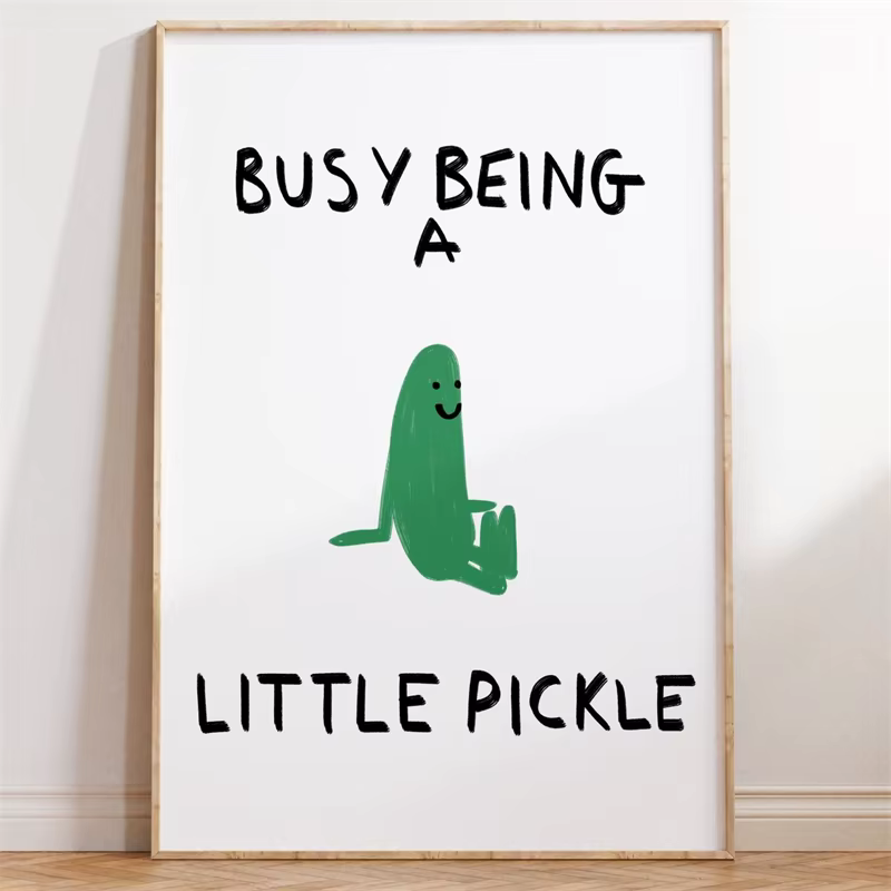 Affiche colorée vintage, impression Little Pickle, peinture sur toile, art mural rétro tendance, ima