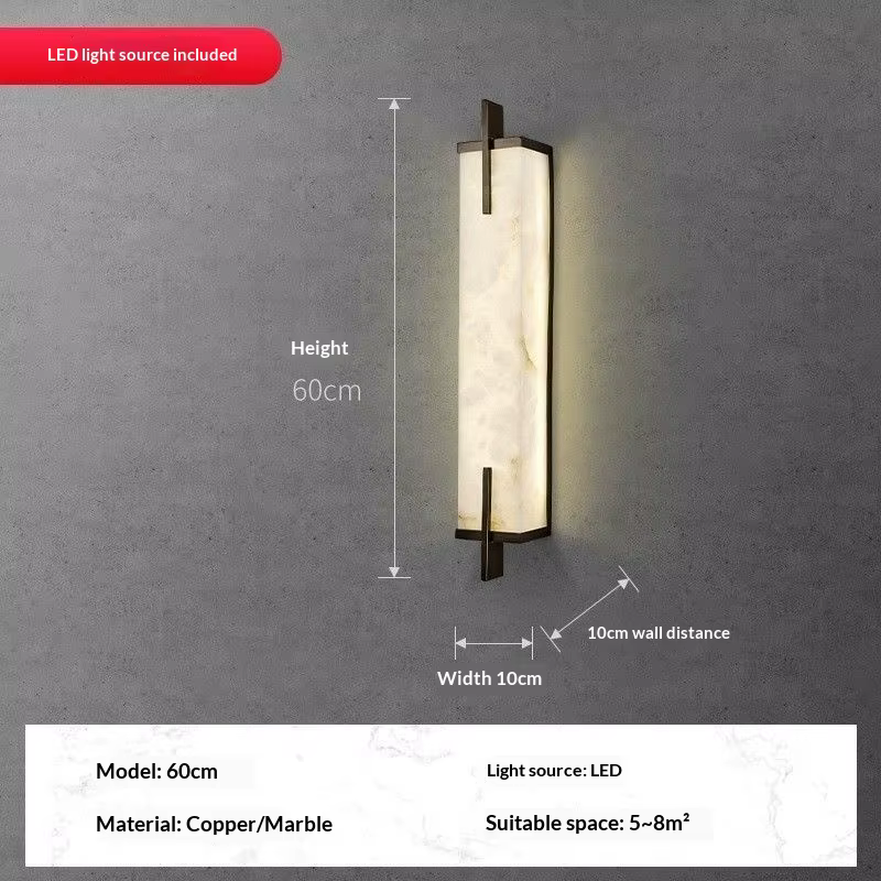 Lumière de fond de mur TV de salon minimaliste nordique imitation marbre, lumière de tête de lit de 