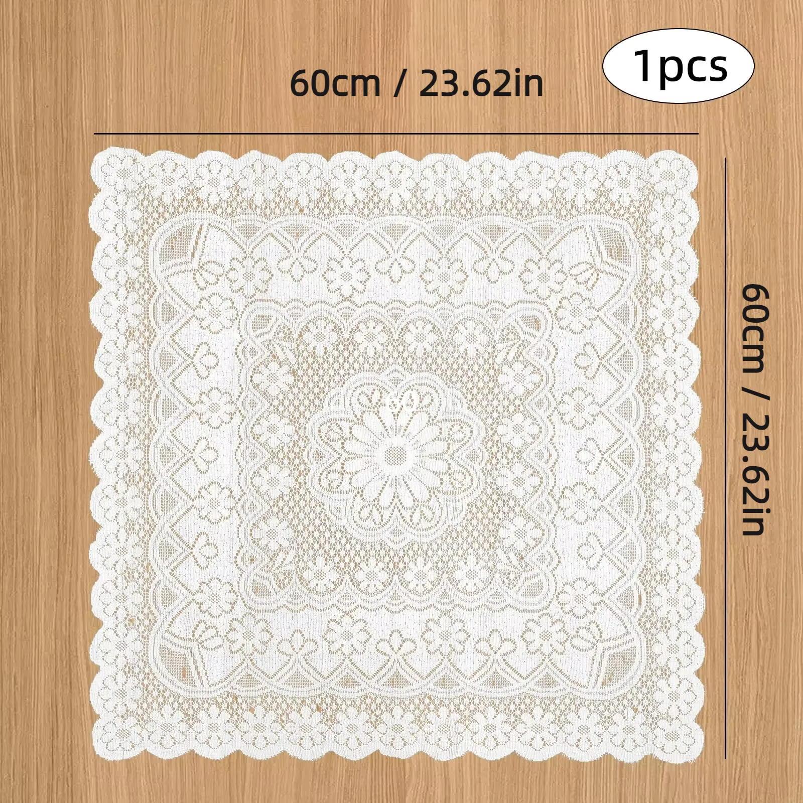 Nappe carrée en dentelle, fleur blanche, rétro européenne brodée, couverture en lin pour table à man