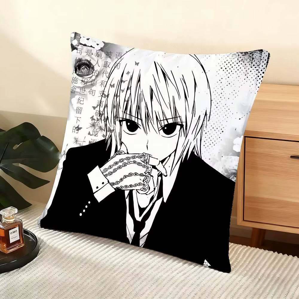 H-hunter x hunter Housse de coussin en peluche courte et douce, texture lisse et confortable, housse