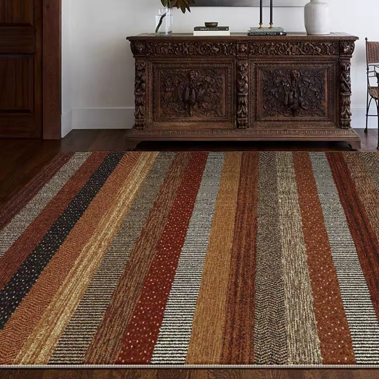 Tapis de salon rétro, rayé de haute qualité, pour chambre à coucher, à la mode, créatif, léger, de l