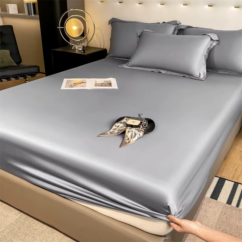 Drap-housse en soie de mûrier naturelle, housse de matelas, Queen, King, taille personnalisée, luxe,