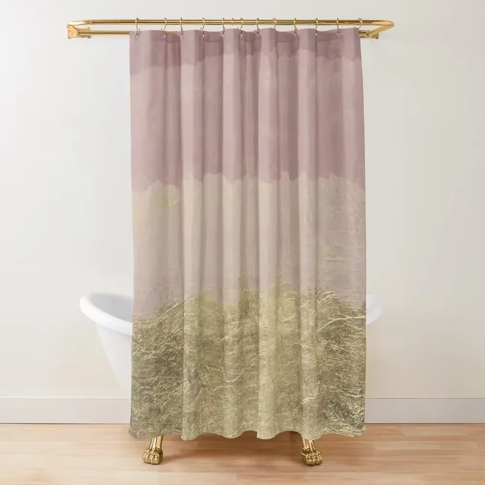 Rideau de douche vert sauge, ombré, tissu en polyester, imperméable, moderne, décor de bain avec 12 