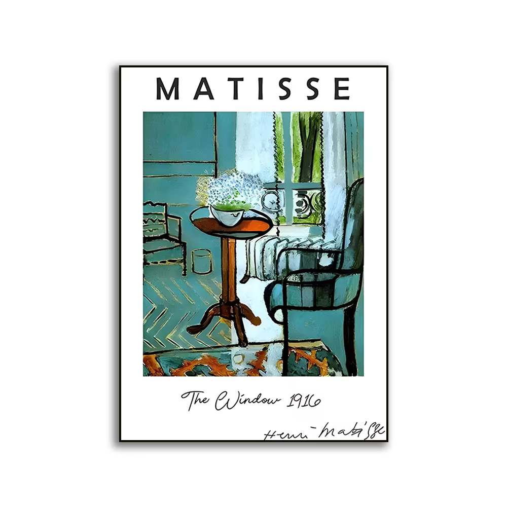 Henry Matisse Wall Art Print, Window Art, Print on Canvas, Vintage Picture for Living Room, Bedroom 