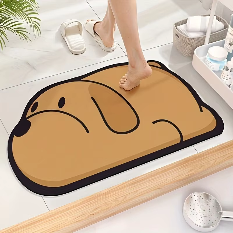 Tapis de sol en boue de diatomée, tapis de sol en forme d'animal de dessin animé de forme spéciale, 