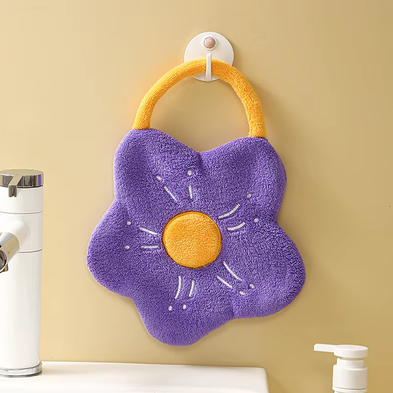 Essuie-mains à séchage rapide en forme de fleur, chiffon à vaisselle absorbant, mouchoir de cuisine 