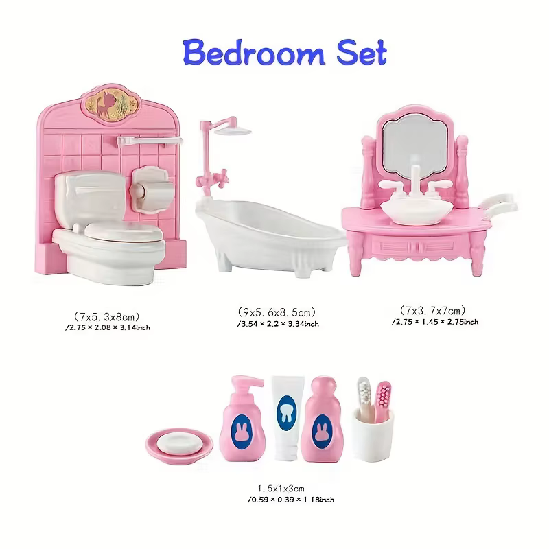 Ensemble de meubles pour maison de poupée, accessoires, Mini meubles, jeu de simulation, chambre à c