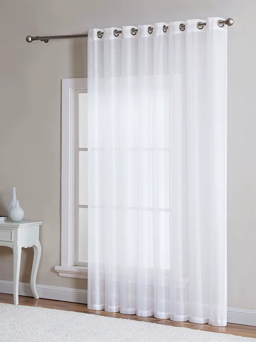 Rideaux transparents blancs de 84 pouces de Long pour salon/chambre à coucher, rideaux en Voile à œi