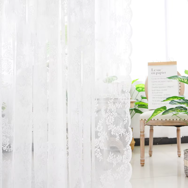 Rideaux en dentelle blanche, décorations de salle, rideaux aveugles en Tulle pour chambre à coucher,