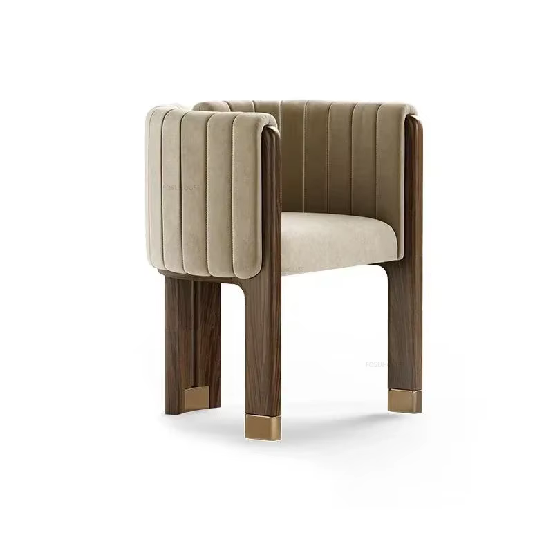 Chaises de salle à manger en bois massif européen, chaise de loisirs, chaise de maquillage, mobilier