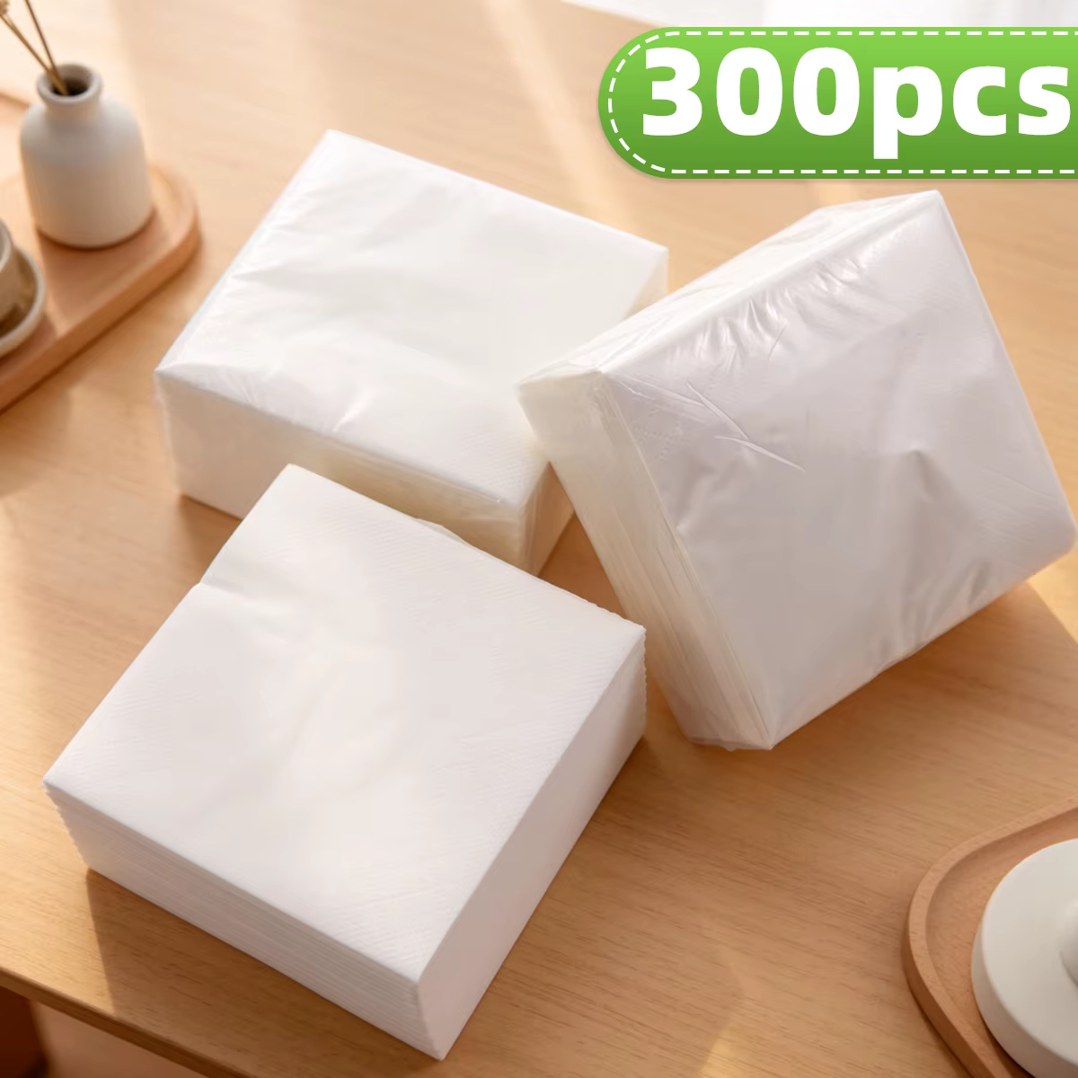600 et 300 pièces de serviettes blanches, serviettes de table jetables double couche de 9 x 9 pouces