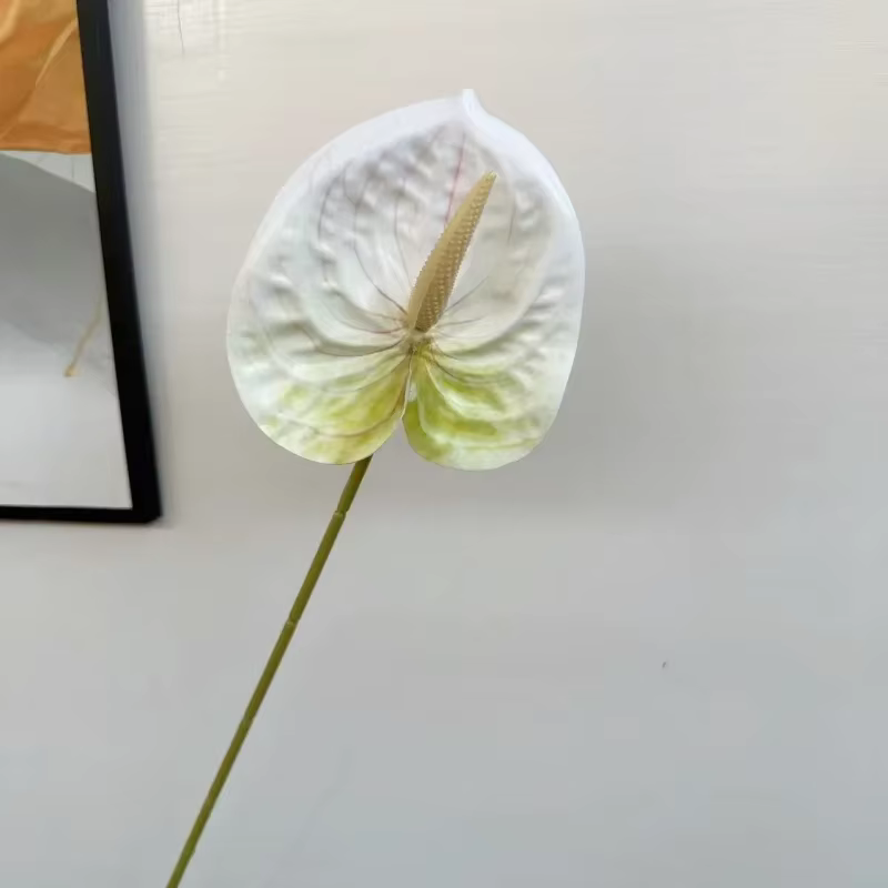 Lot de 10 fleurs artificielles en plastique Anthurium pour décoration de salle de mariage, décoratio