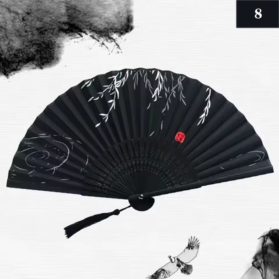 Éventail Pliant Vintage en Soie et Bambou, Éventails Chinois pour Femmes, Éventail de Danse, Accesso