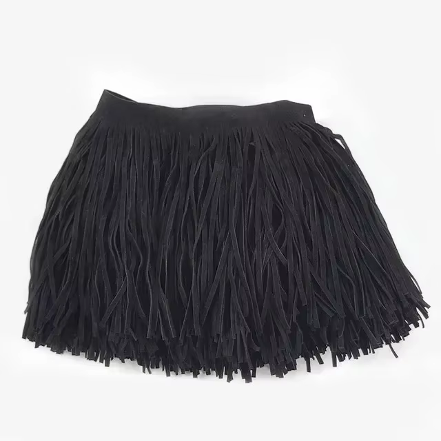 Frange en suède de 2-5 m, 15 cm, avec pompons, ruban de dentelle, pour rideaux, robes de scène, garn