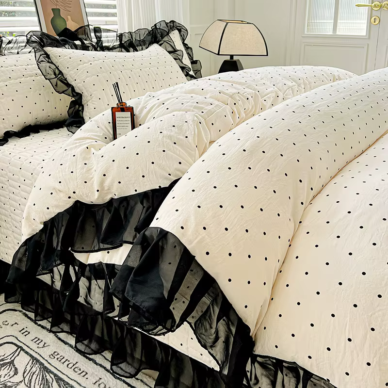 Housse de couette imprimée en dentelle, housse de couette pour femmes/filles, literie pour chambre d