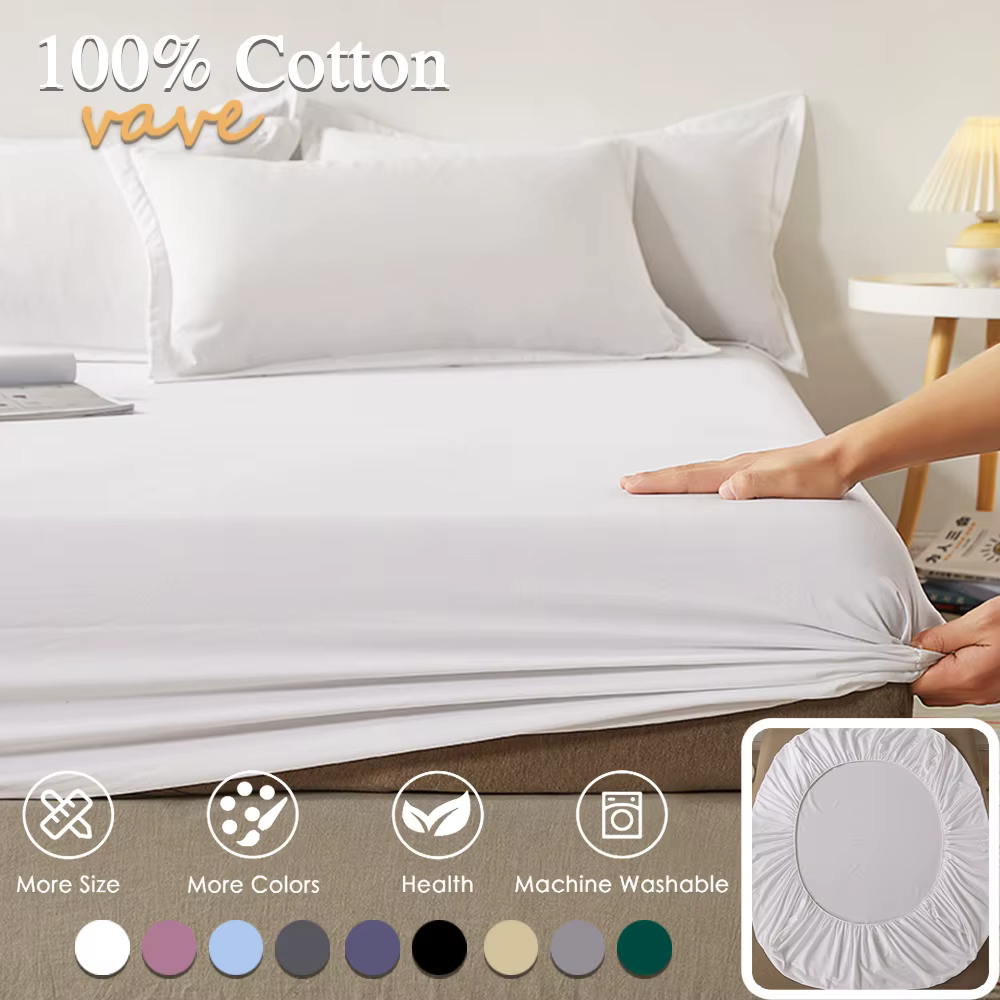 Drap-housse 100% coton avec bandes élastiques, housses de matelas réglables antidérapantes pour lit 