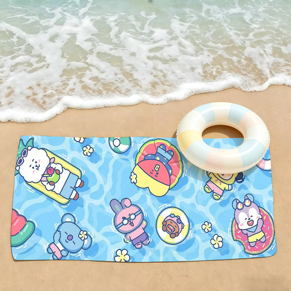 Serviette de bain mignonne de dessin animé B-BT 21, idéale pour la natation légère, le camping, le y
