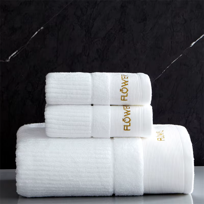 Ensemble de serviettes de luxe 100 % coton – Serviettes de visage et de bain douces et confortables,