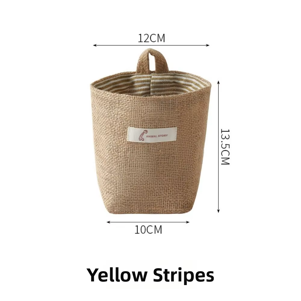 Nouveau panier de rangement pratique en coton et lin, article ménager, panier suspendu multifonction