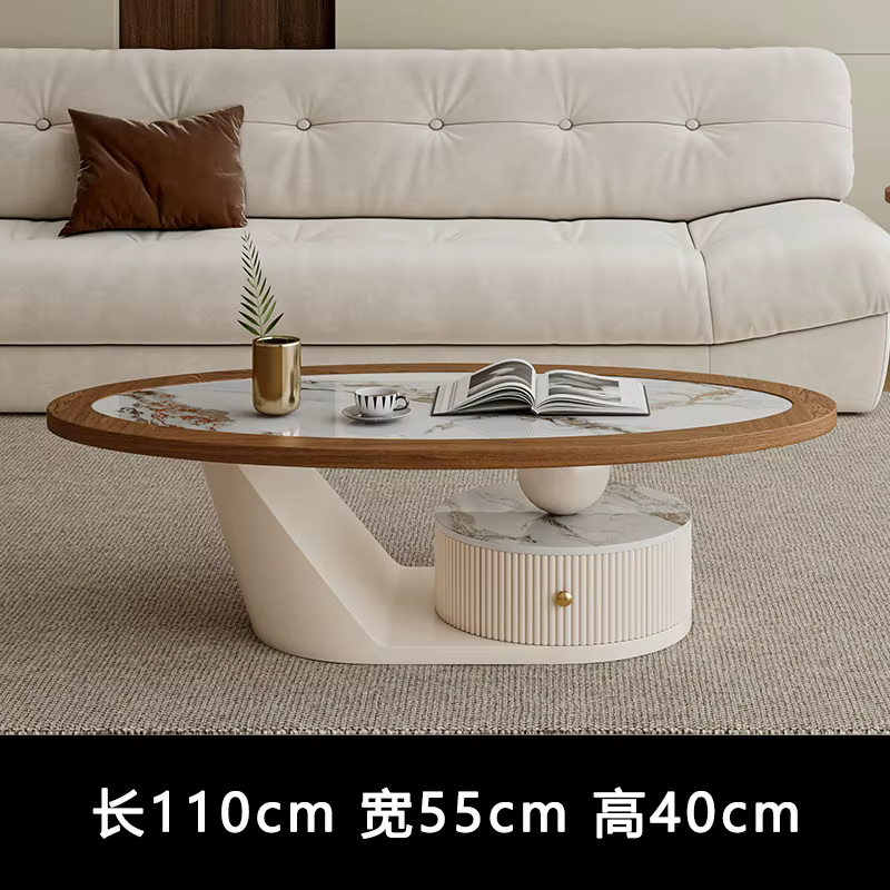 Tables basses ovales uniques avec rangement, design de salon, tables basses de luxe modernes, mesas 