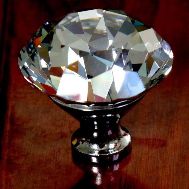 Diamètre 40/50/60mm verre cristal armoires de cuisine placard porte poignées argent or diamant tête 